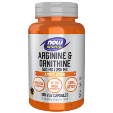 NOW Arginine & Ornithine 100 Veg. Capsules