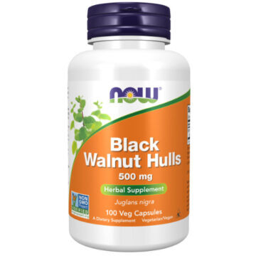 NOW Black Walnut Hulls 500mg 100 Kapsulių