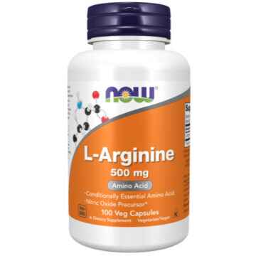 NOW L-Arginine 500mg 100 Veg. Capsules