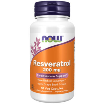 NOW Natural Resveratrol 200mg 60 Veg. Capsules