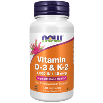 NOW Vitamin D-3 & K-2 120 Caps