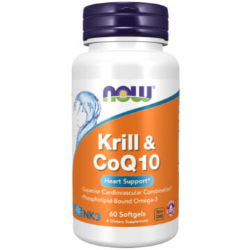 NOW Krill & CoQ10 60 minkštųjų kapsulių