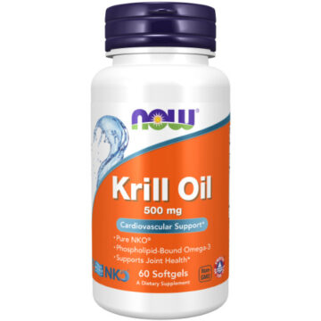 NOW Krill Oil 500mg 60 minkštųjų kapsulių