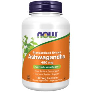 NOW Ashwagandha 450mg 180 Kapsulių